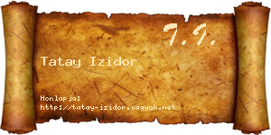 Tatay Izidor névjegykártya